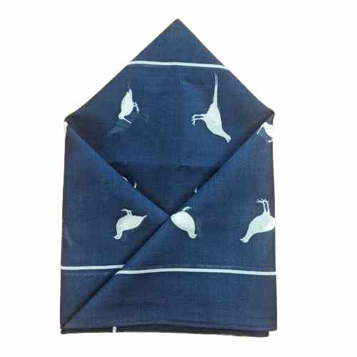 Wilsons of Sharrow - Handkerchief Navy Blue White Game Birds